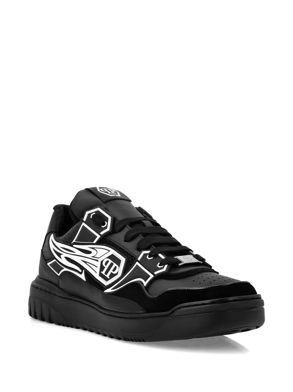 Philipp Plein Strass Hexagon Sneakers In Black
