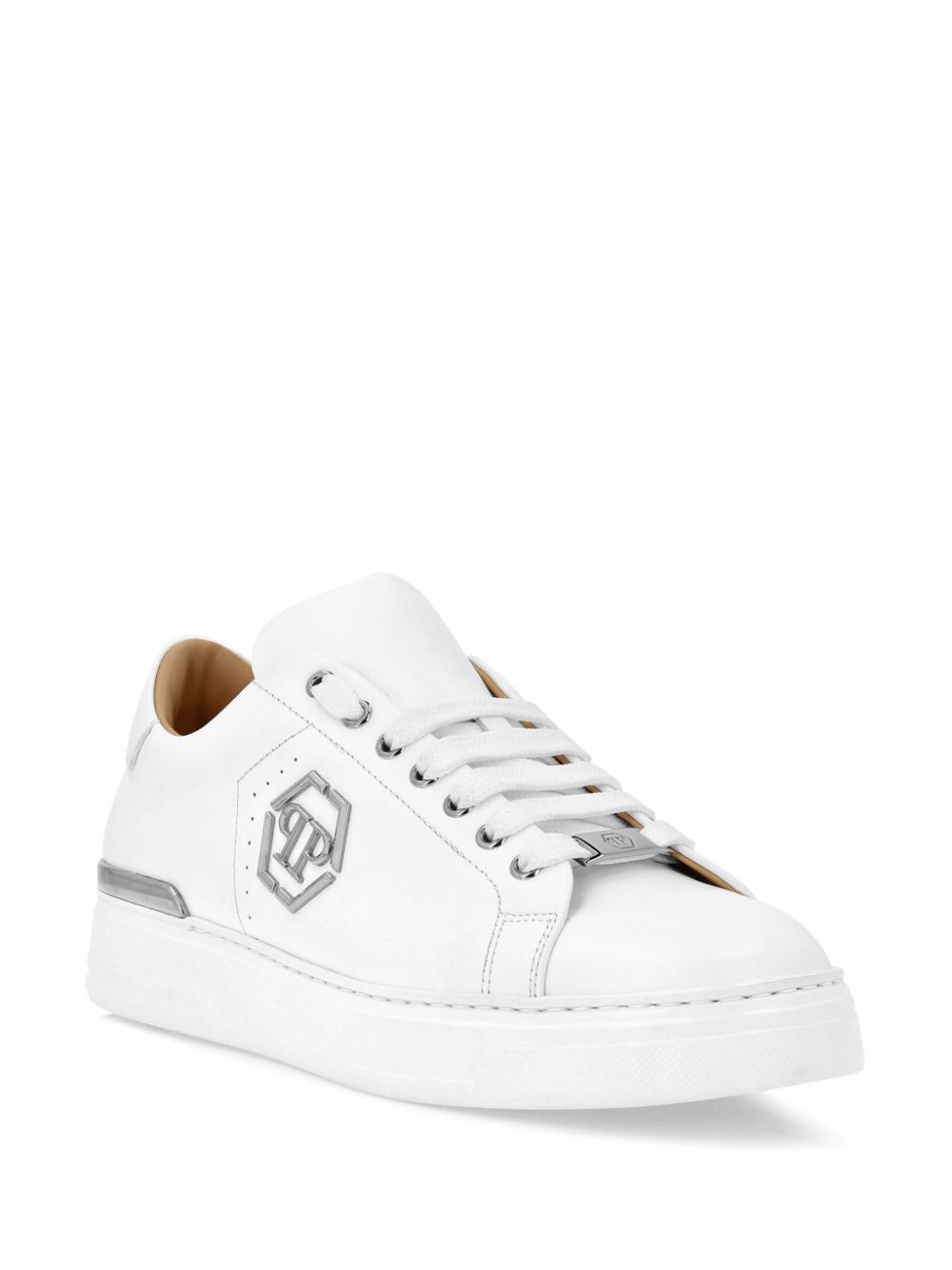 Philipp Plein logo-plaque sneakers - Wit