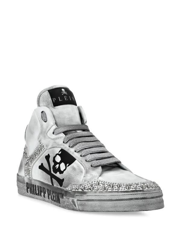 Zapatillas Philipp Plein RetroKickz - Cuero Para Hombre - Color Blanco