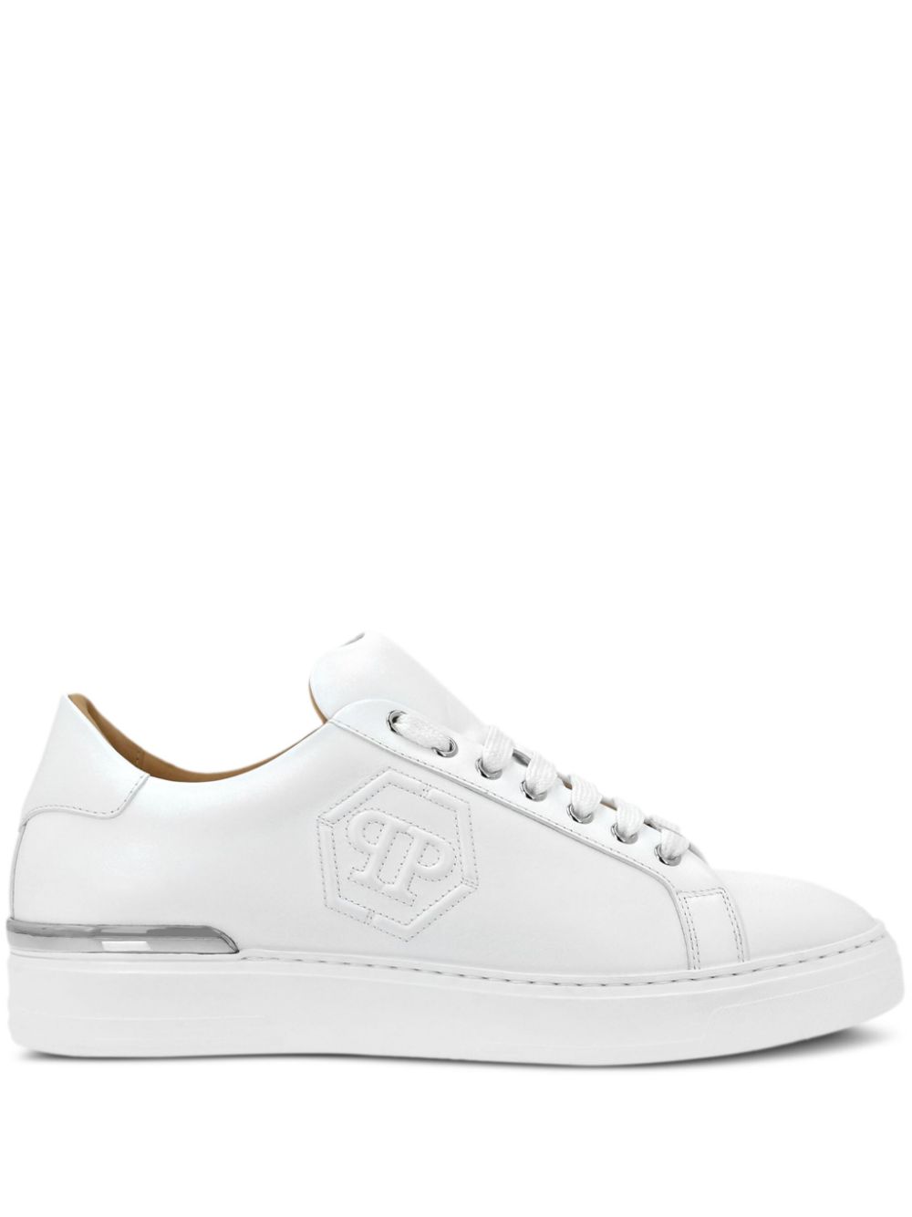 Philipp Plein Leren sneakers met reliëf Wit