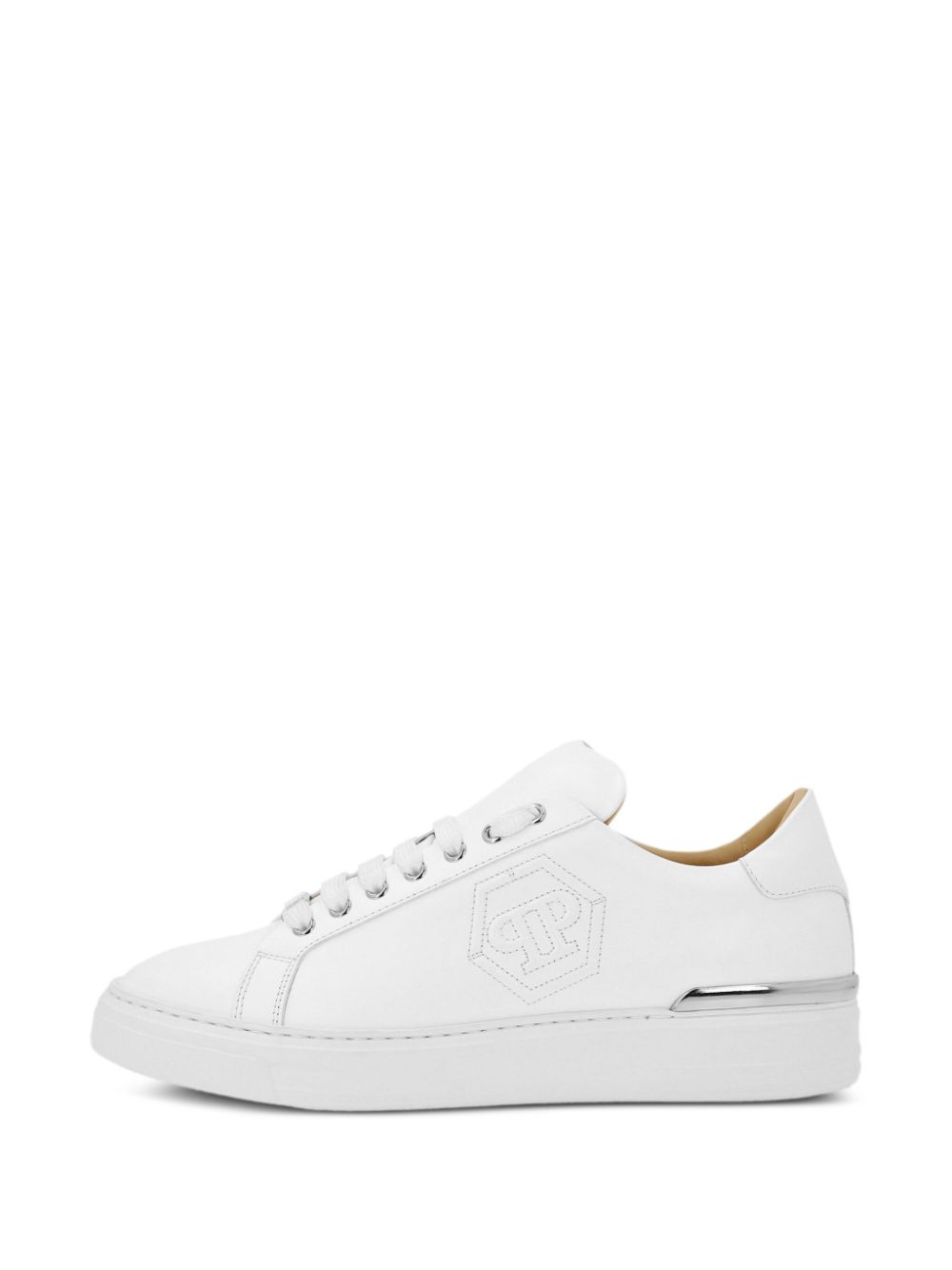 Philipp Plein Leren sneakers met reliëf Wit