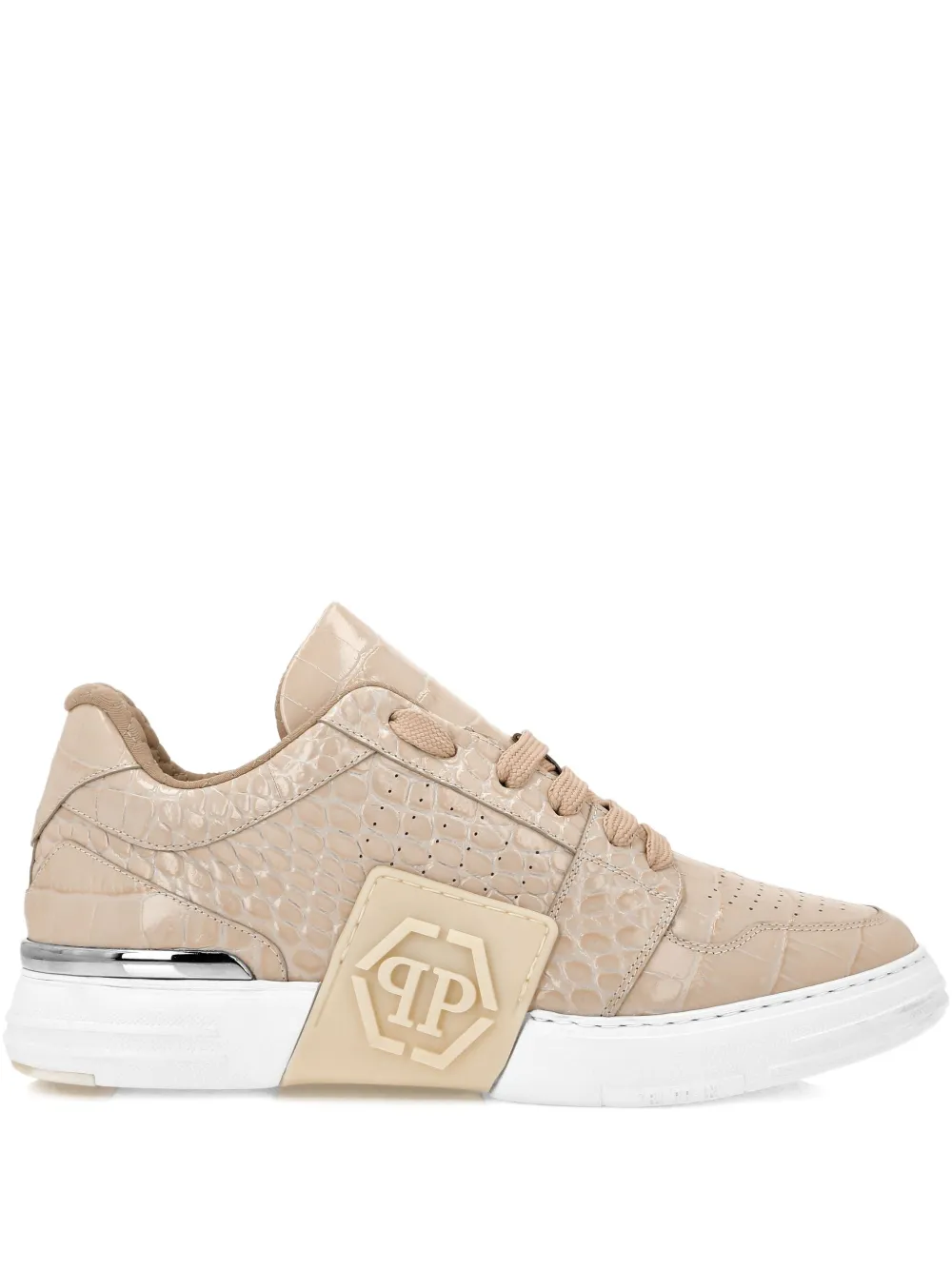 Philipp Plein croc-embossed lace-up sneakers | Neutrals | Image 1