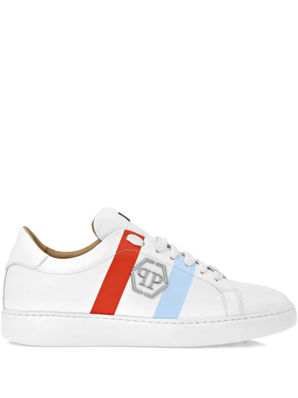 Philipp Plein Sneakers met Hexagon-applicatie Wit