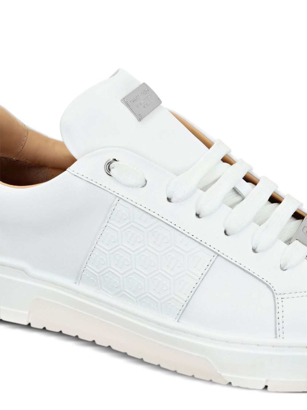 Philipp Plein monogram leather sneakers White