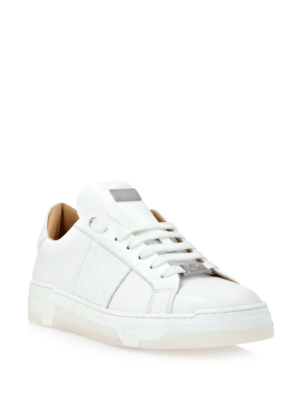 Philipp Plein monogram leather sneakers White