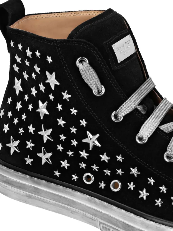PHILIPP PLEIN ハイカットスニーカー Python Leather Mid-Top Sneakers Studs | Philipp Plein