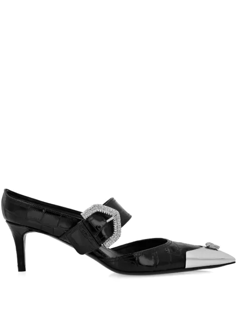Philipp Plein 55mm rhinestone-skull mules 