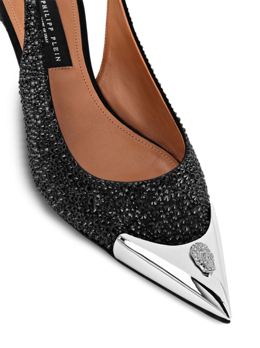 Philipp Plein sllingback mix strass pumps Black