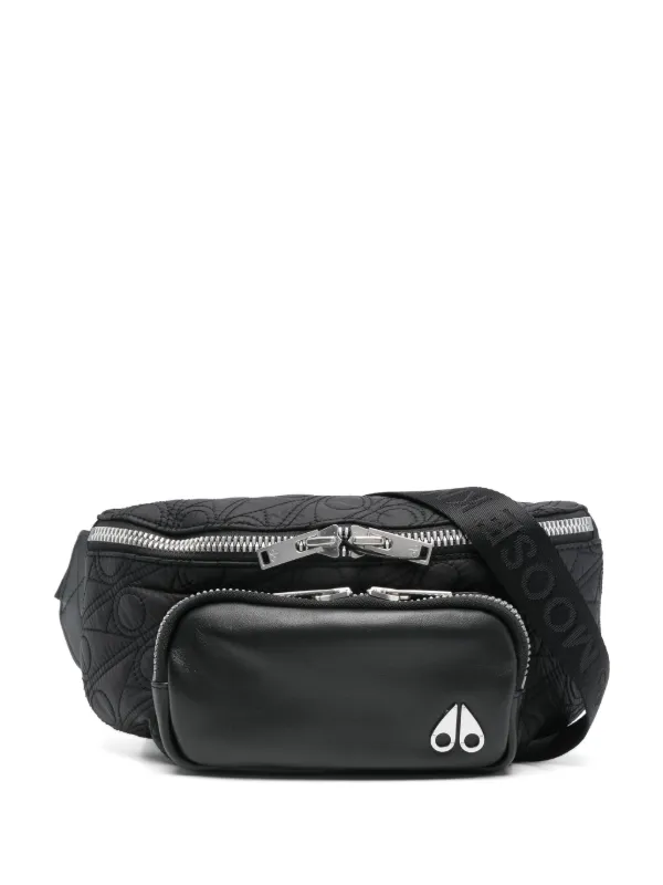 Moose Knuckles quilted-logo Belt Bag | Black | FARFETCH JO