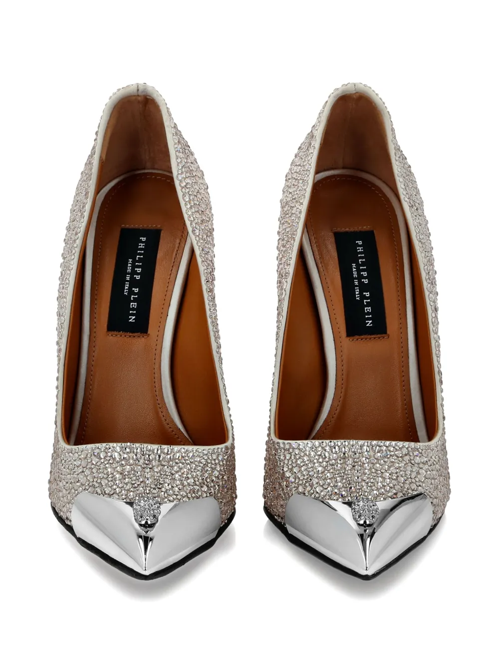 Philipp Plein Mix pumps met stras Beige