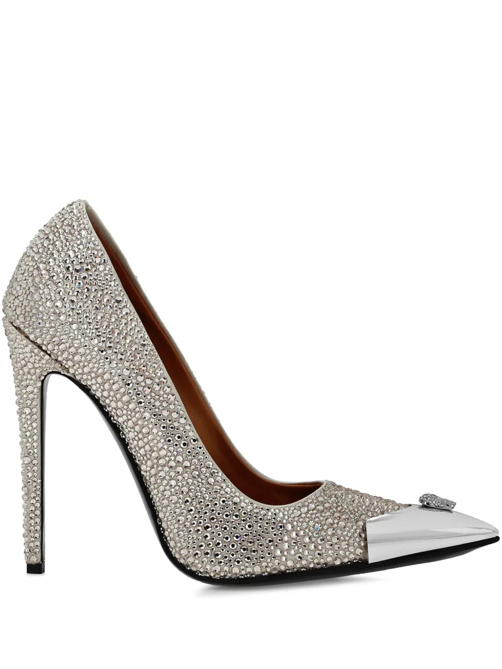 Philipp Plein Mix pumps met stras Beige