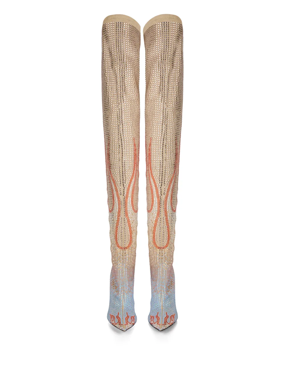 Philipp Plein Laarzen met vlammenprint Beige