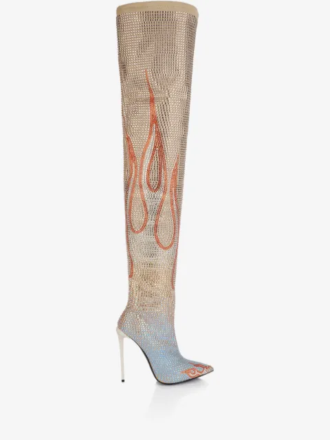 Philipp Plein flame-design boots