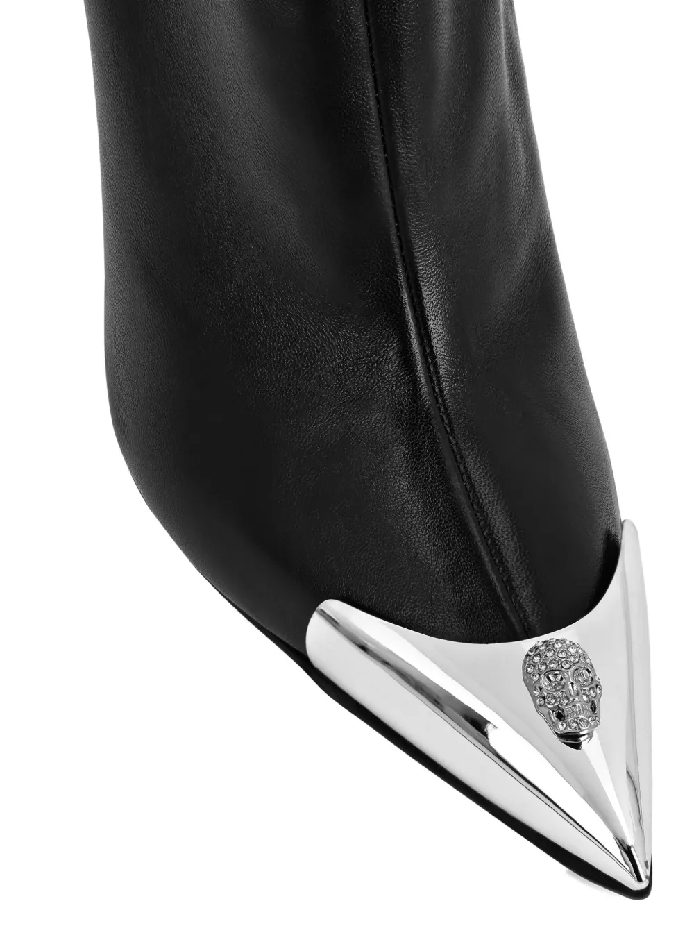 Philipp Plein Leren enkellaarzen Zwart