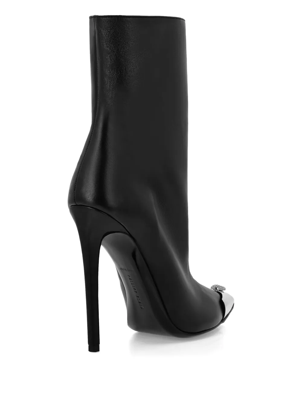 Philipp Plein Leren enkellaarzen Zwart