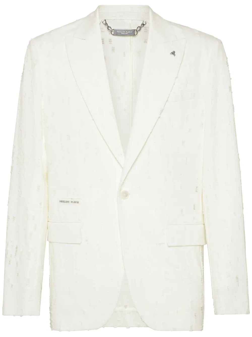 Philipp Plein distressed blazer - White