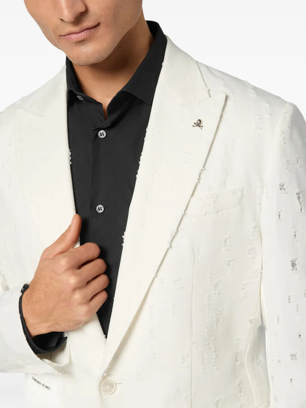 PHILIPP PLEIN DISTRESSED BLAZER