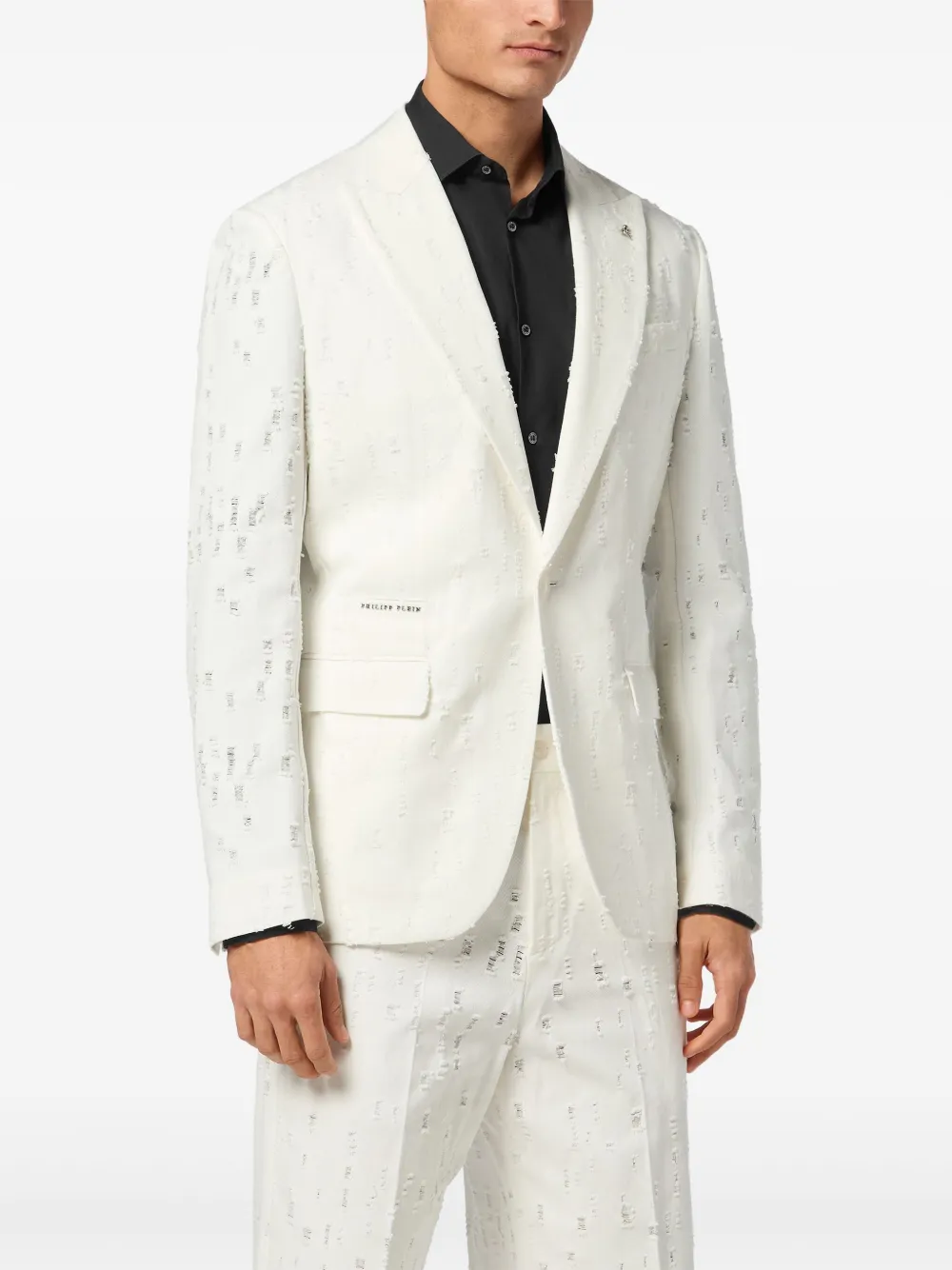 PHILIPP PLEIN DISTRESSED BLAZER