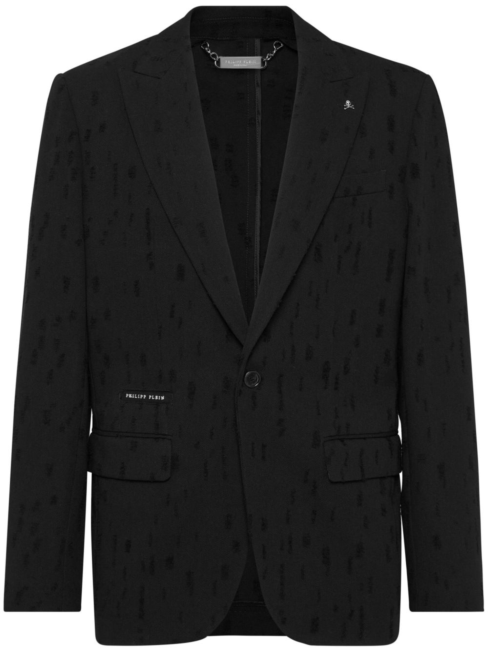 Philipp Plein Gerafelde blazer Zwart