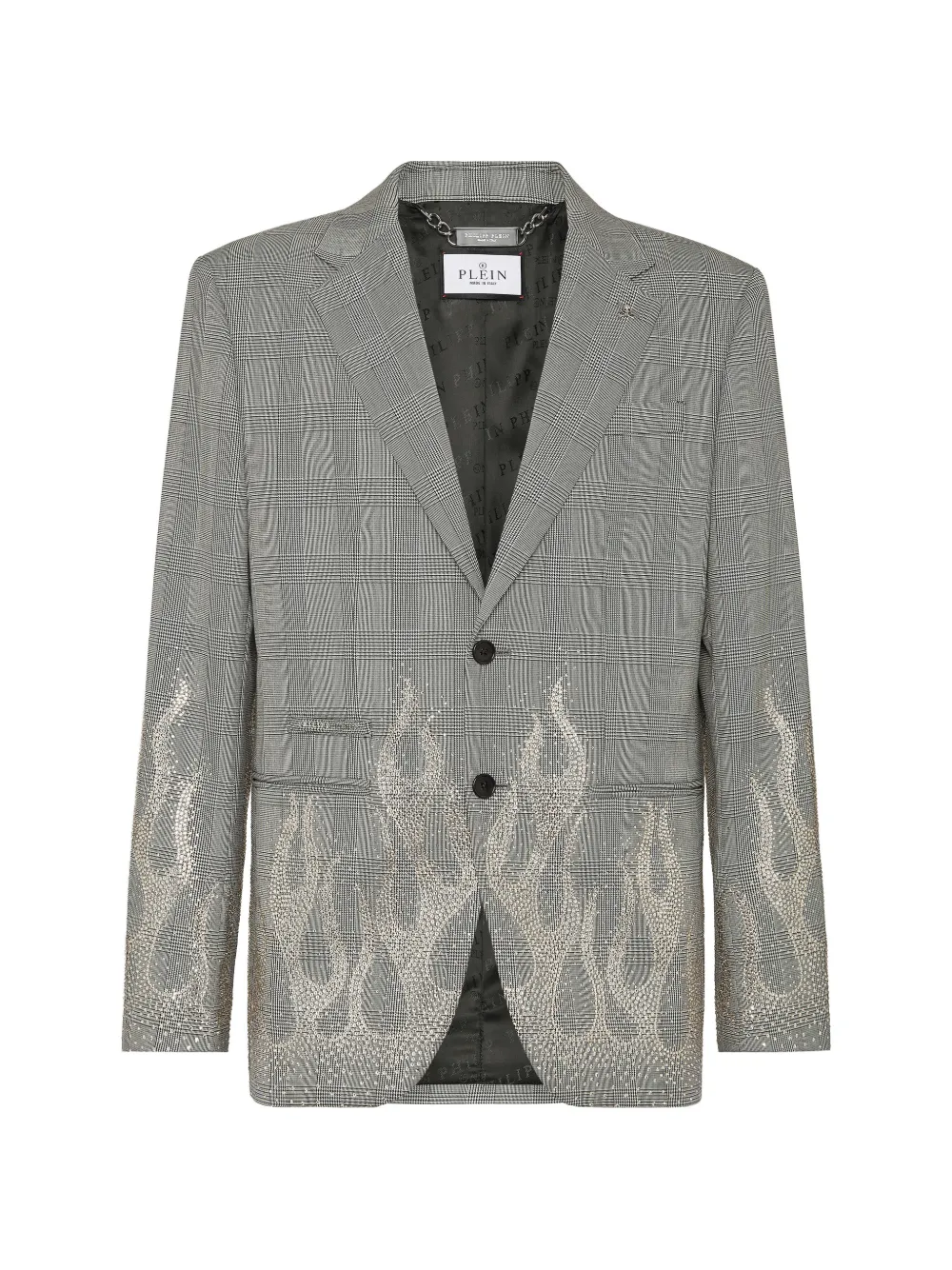Philipp Plein rhinestone-flame embellished blazer - Nero