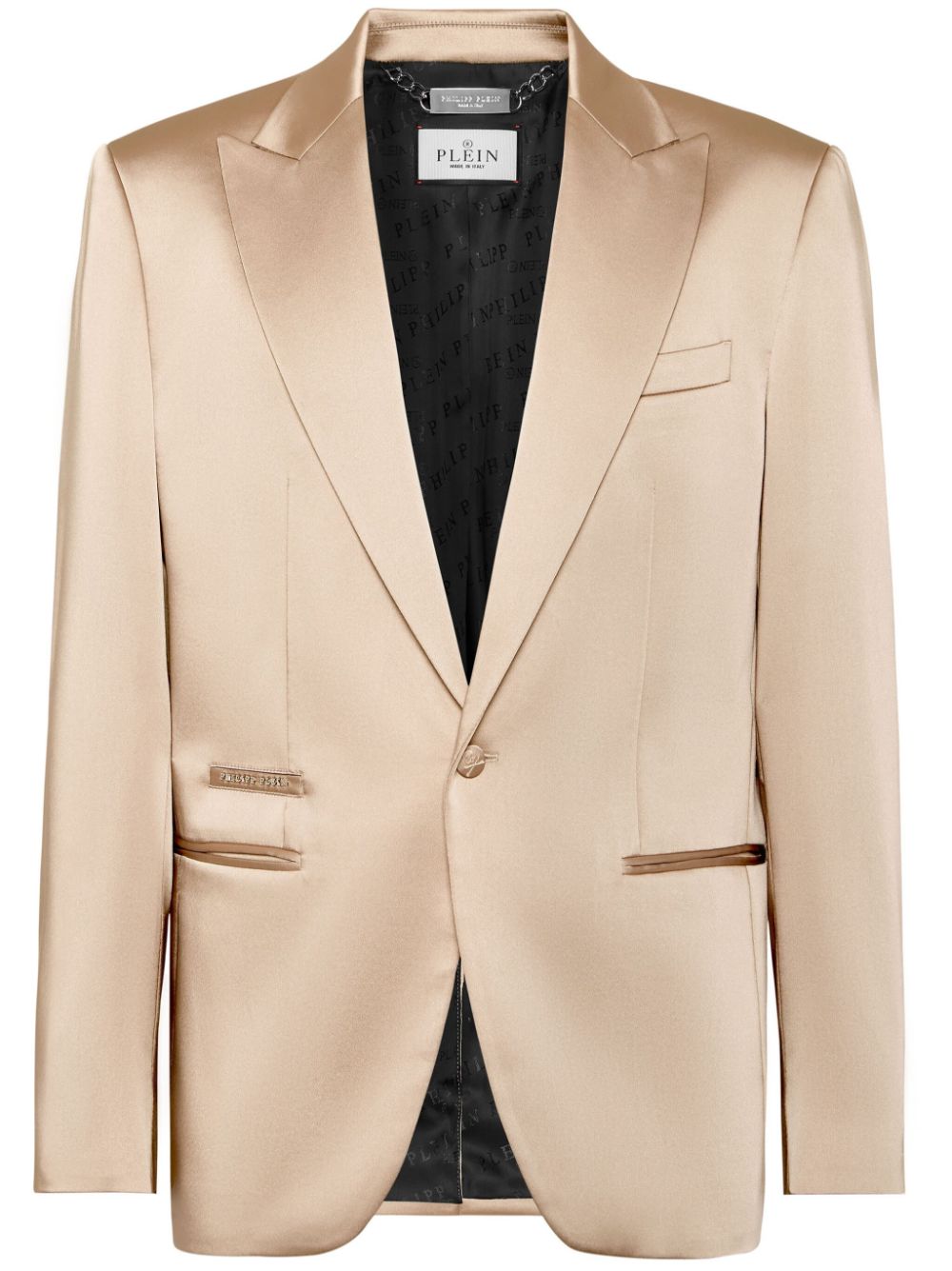 Philipp Plein Satijnen blazer Beige