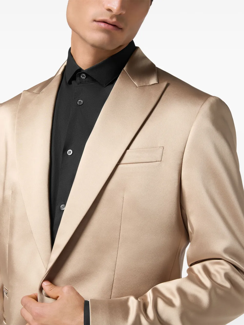 Philipp Plein Satijnen blazer Beige