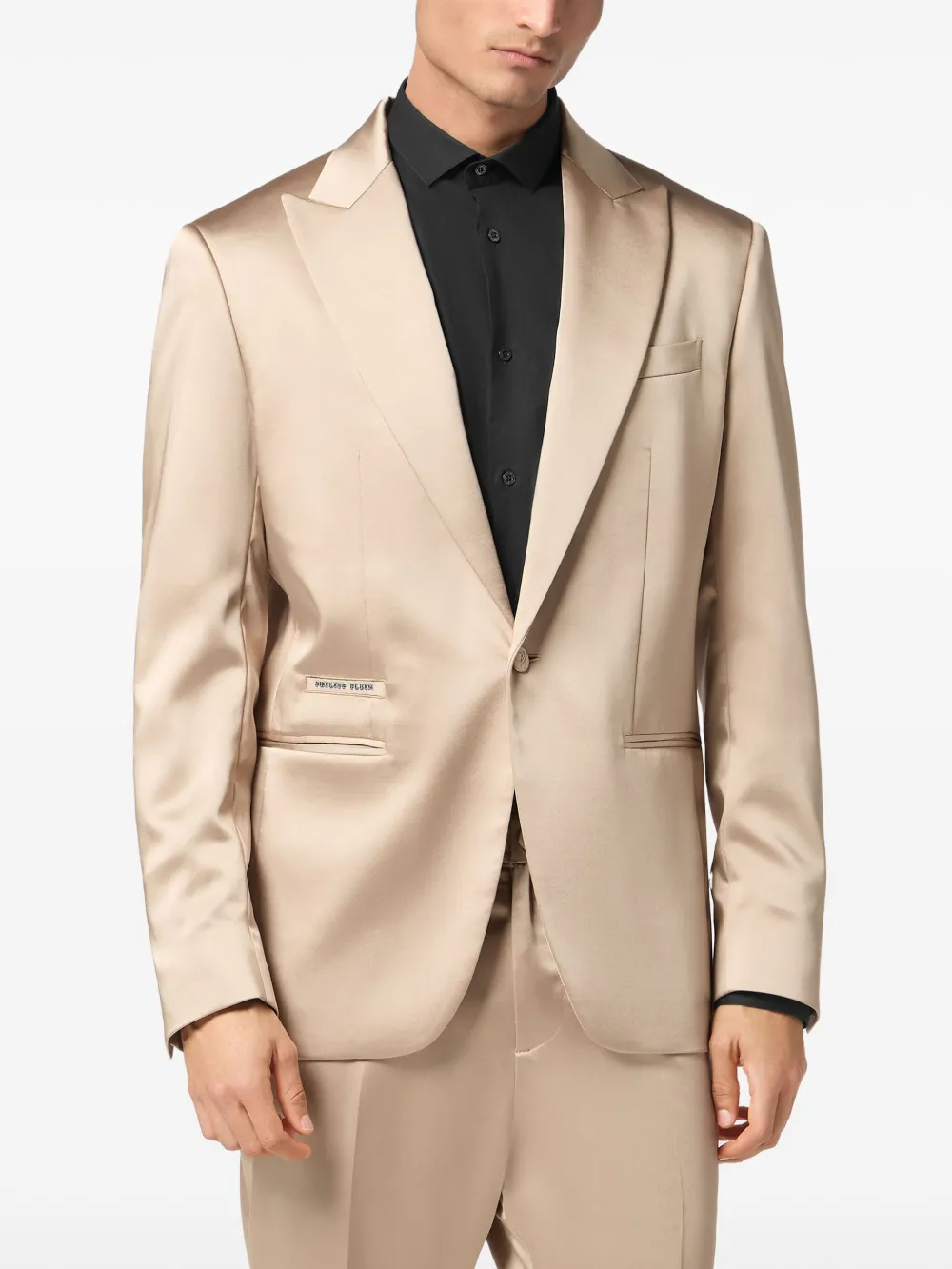 Philipp Plein Satijnen blazer Beige