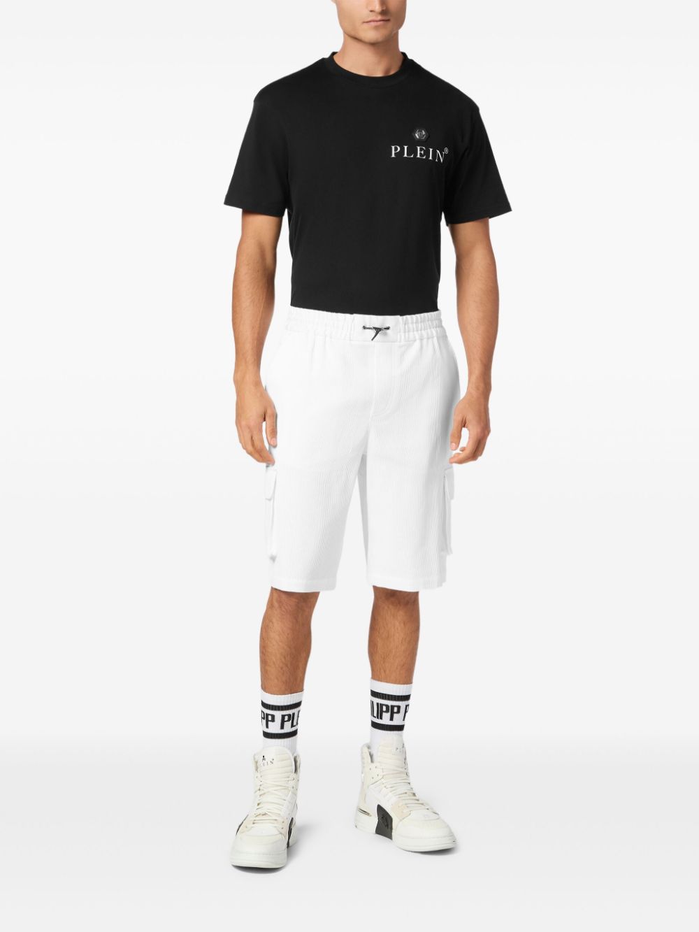 Philipp Plein cotton cargo shorts - White