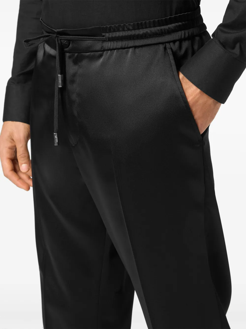 PHILIPP PLEIN SATIN TAILORED TROUSERS