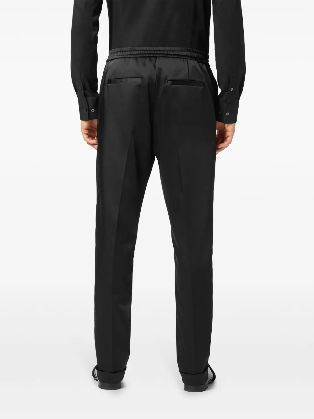 Shop Philipp Plein Satin Tailored Trousers In Black