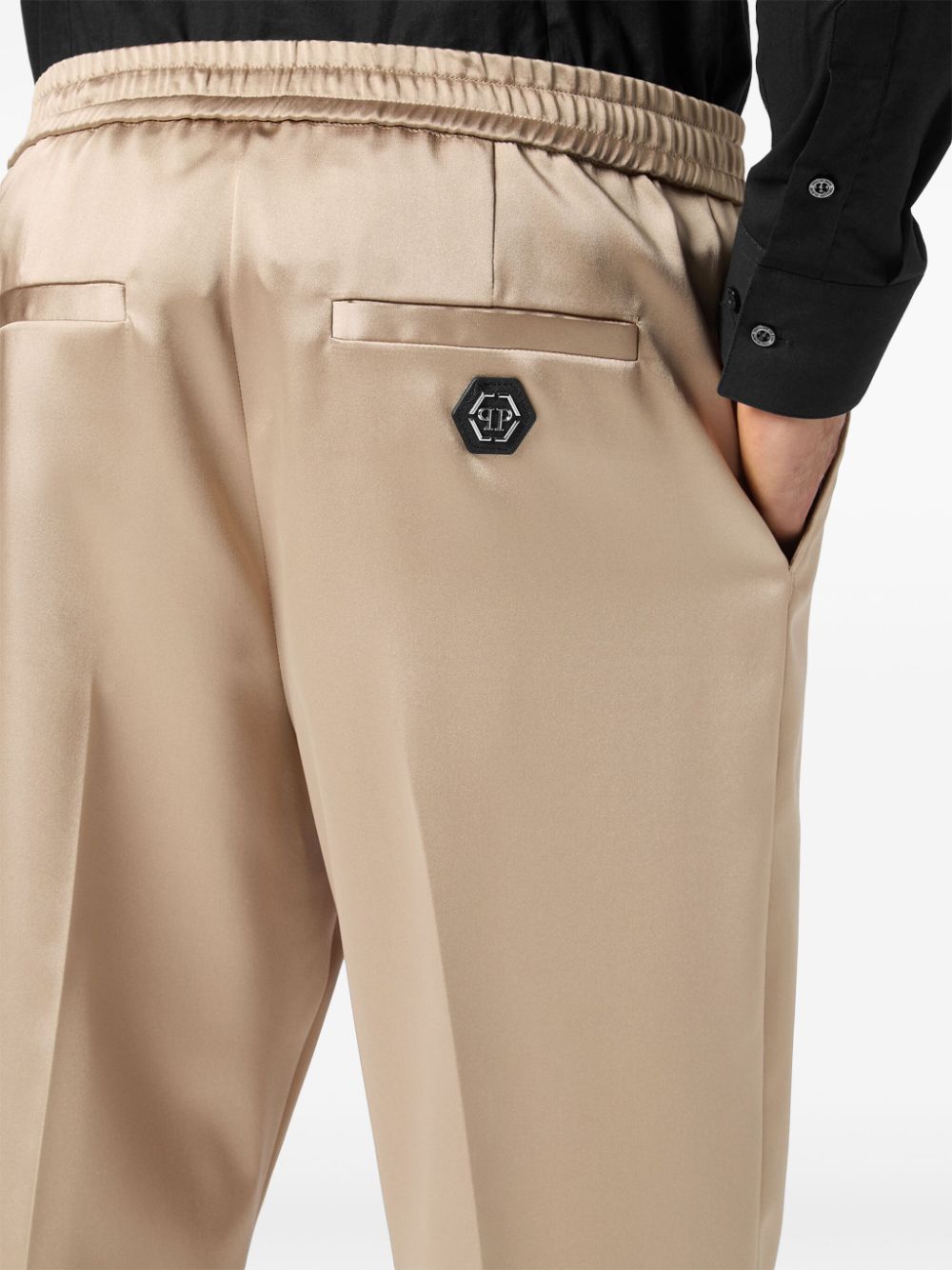 Philipp Plein Satijnen pantalon Beige