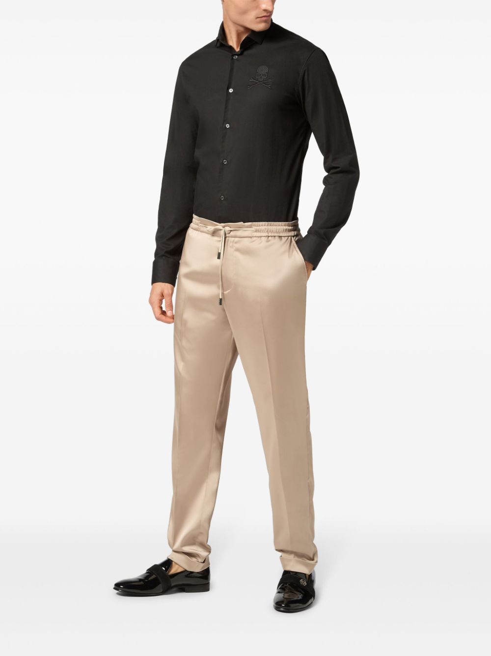 Philipp Plein satin tailored trousers - Beige