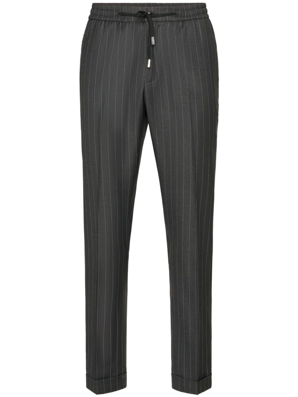 wool pinstripe jogging trousers