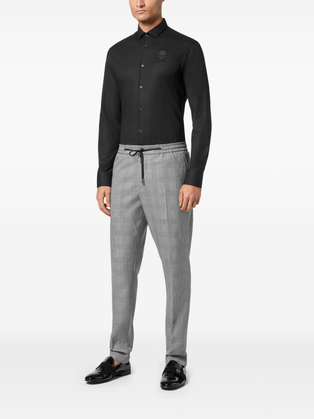 Philipp Plein Prince of Wales-check trousers - Zwart