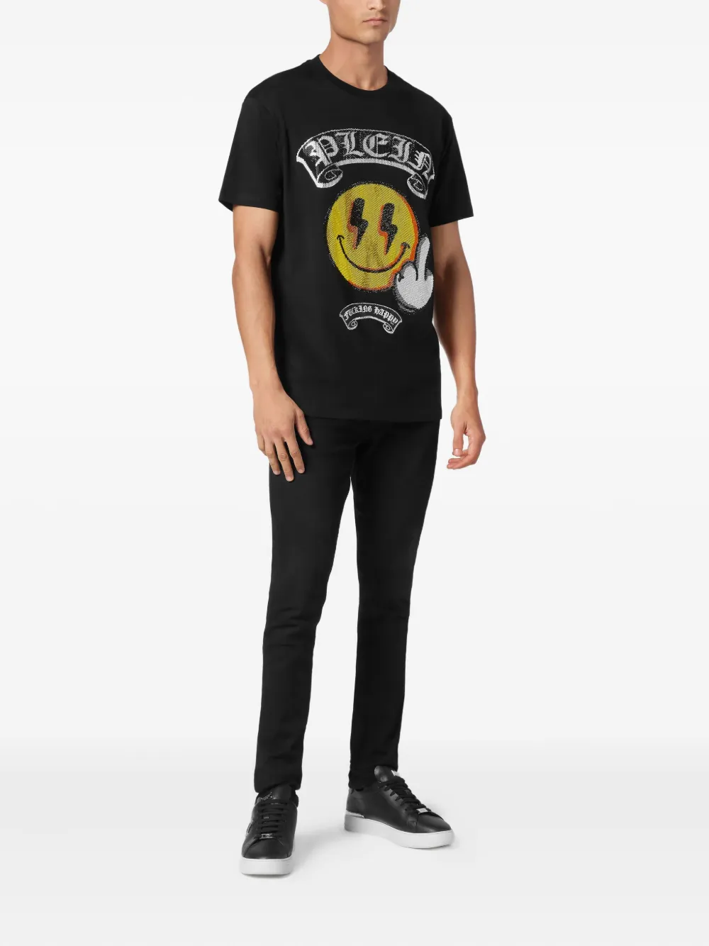 Philipp Plein graphic stamp t-shirt - Zwart