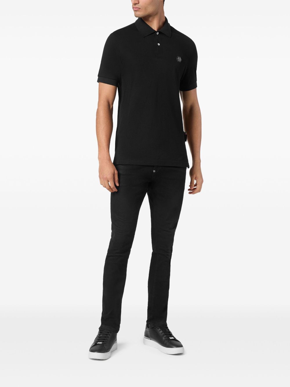 Philipp Plein Skull & Bones polo shirt - Zwart