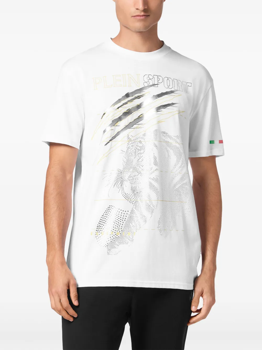 Plein Sport T-shirt met tijgerprint Wit