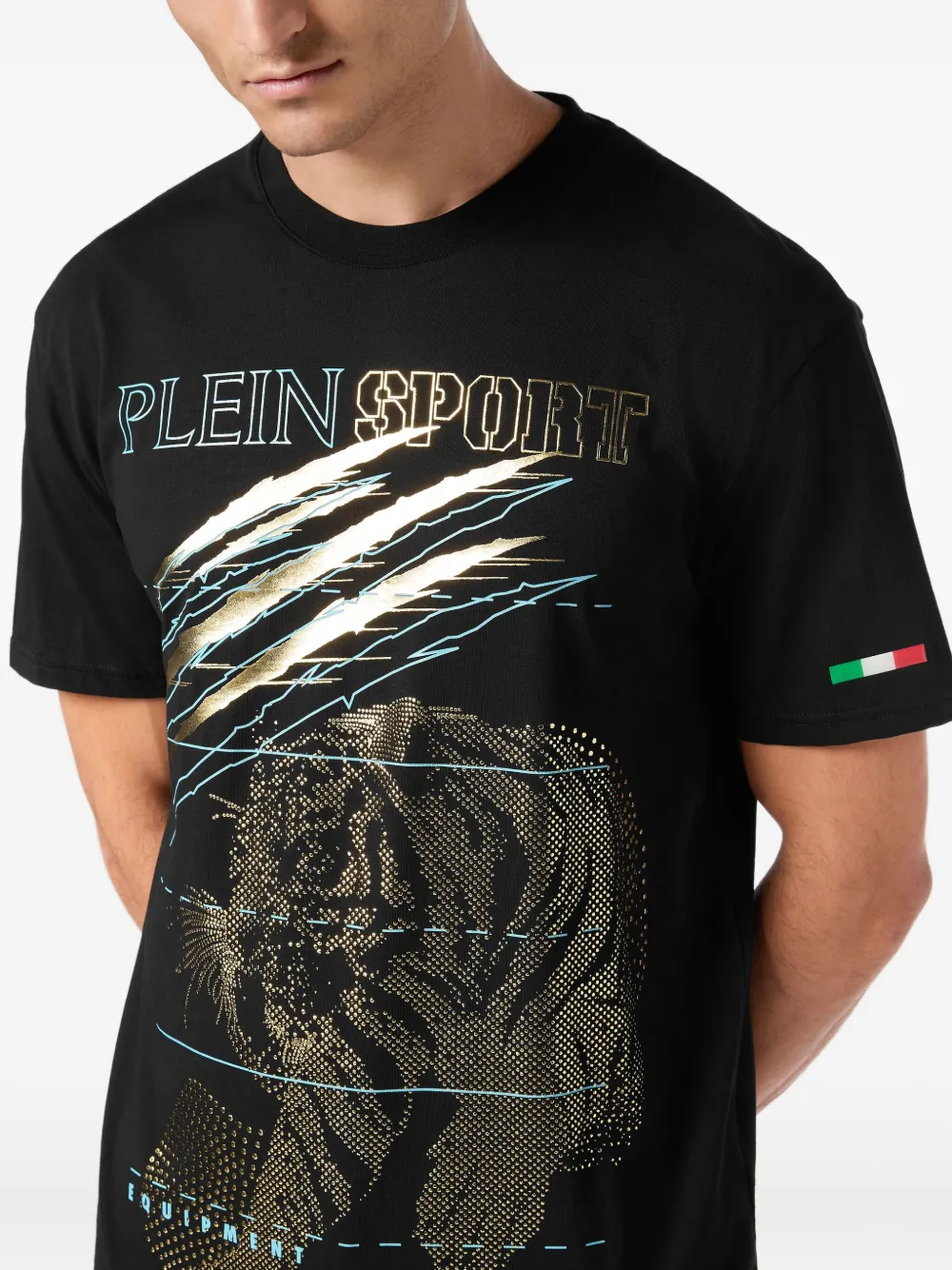 Plein Sport T-shirt met tijgerprint Zwart