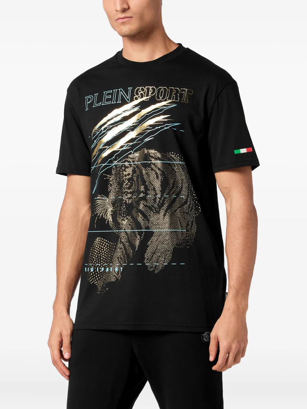 Plein Sport T-shirt met tijgerprint Zwart