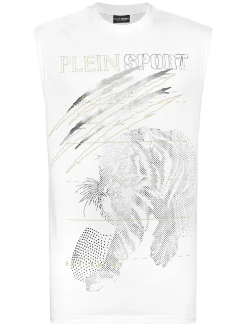 Plein Sport tiger-motif tank top