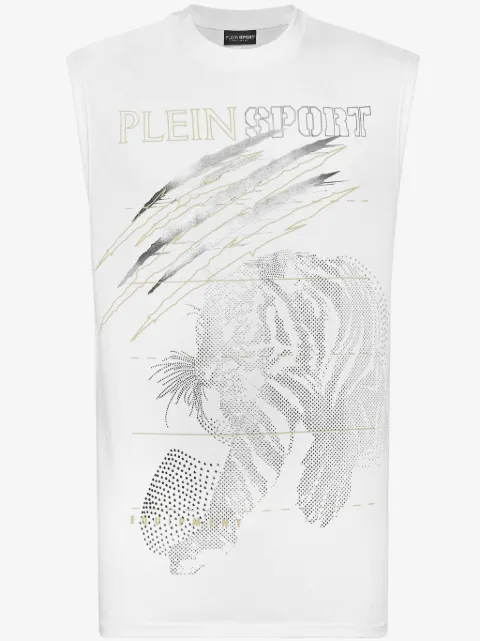 Plein Sport 타이거 모티프 탱크 탑