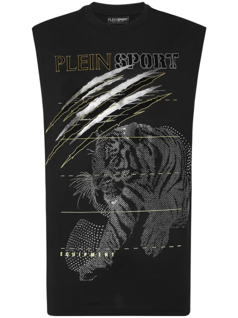 Plein Sport tiger-motif tank top