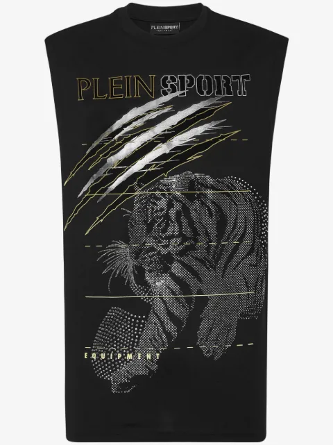 Plein Sport tiger-motif tank top