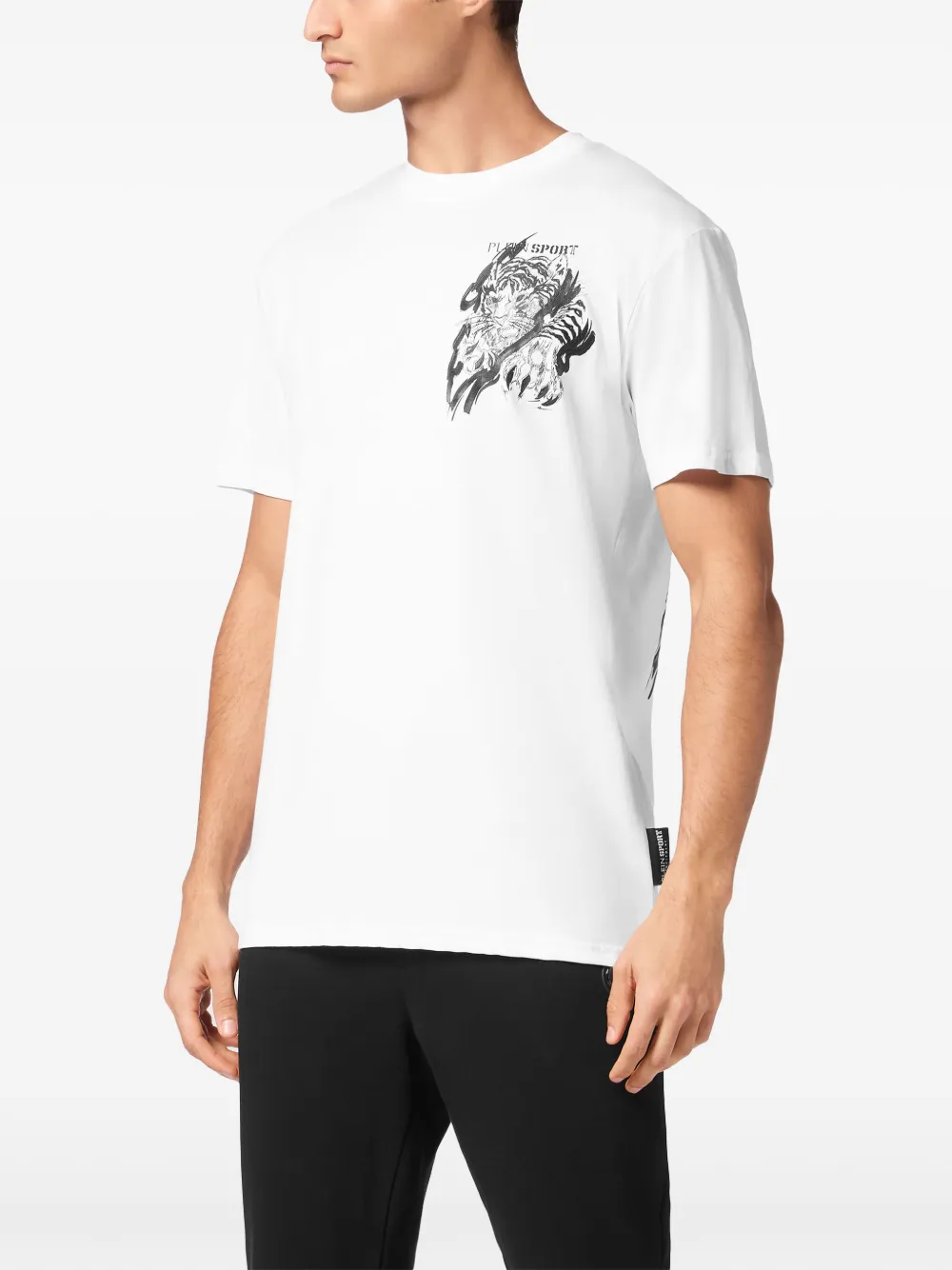 Plein Sport T-shirt met tijgerprint Wit