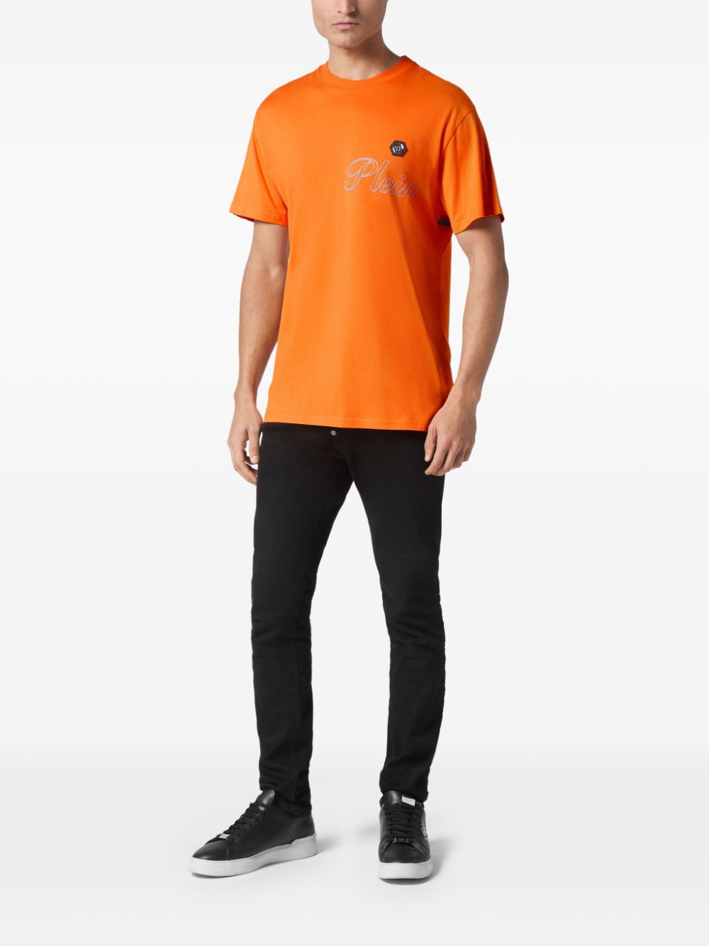 Philipp Plein logo-print cotton T-shirt - Oranje