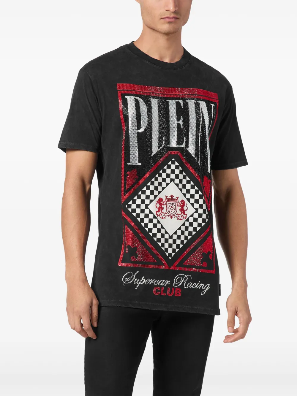 Philipp Plein Stones Racing Club T-shirt Zwart