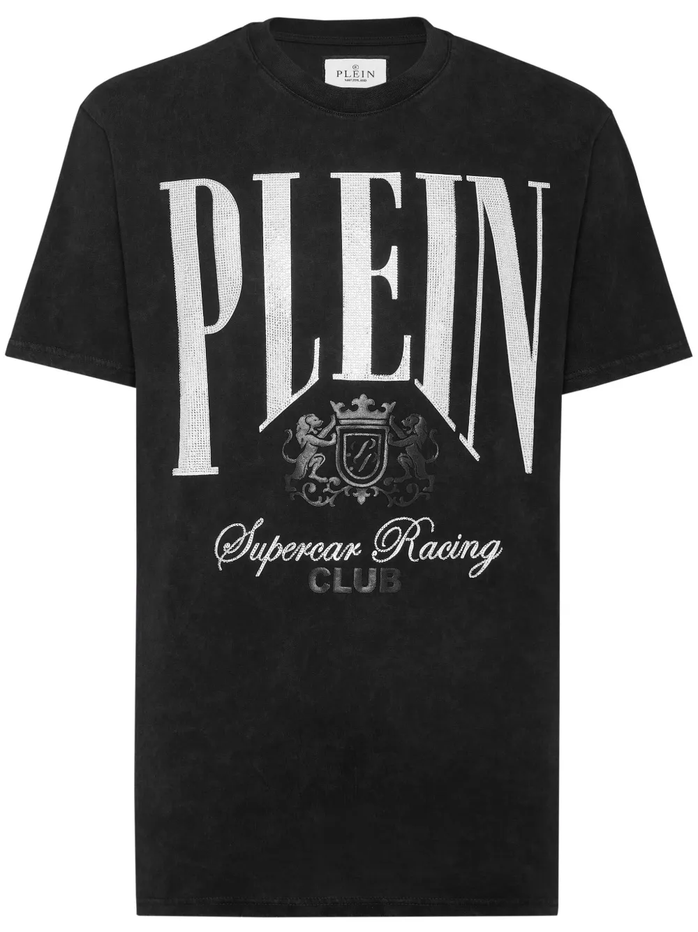 Philipp Plein Cars Racing T-shirt met stras Zwart