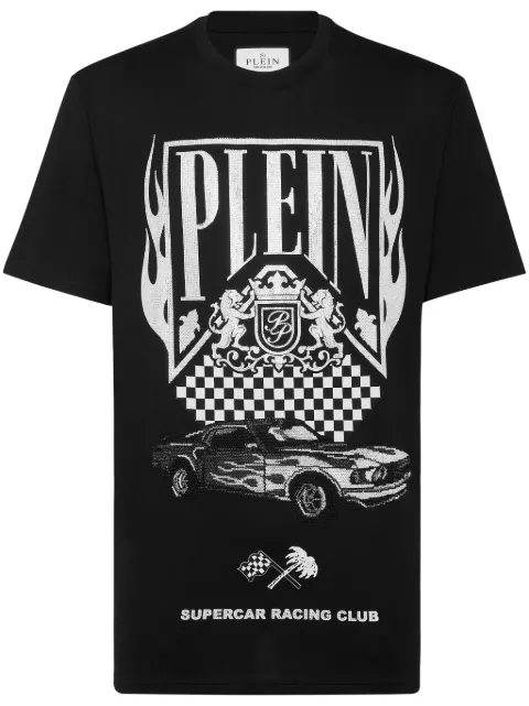 Philipp Plein playera Strass Flame Racing