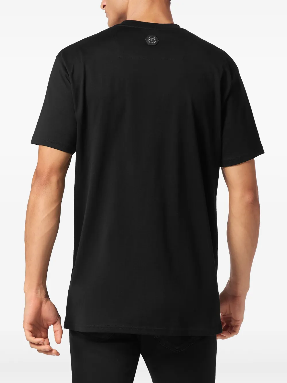 Philipp Plein Flame Racing T-shirt met stras Zwart
