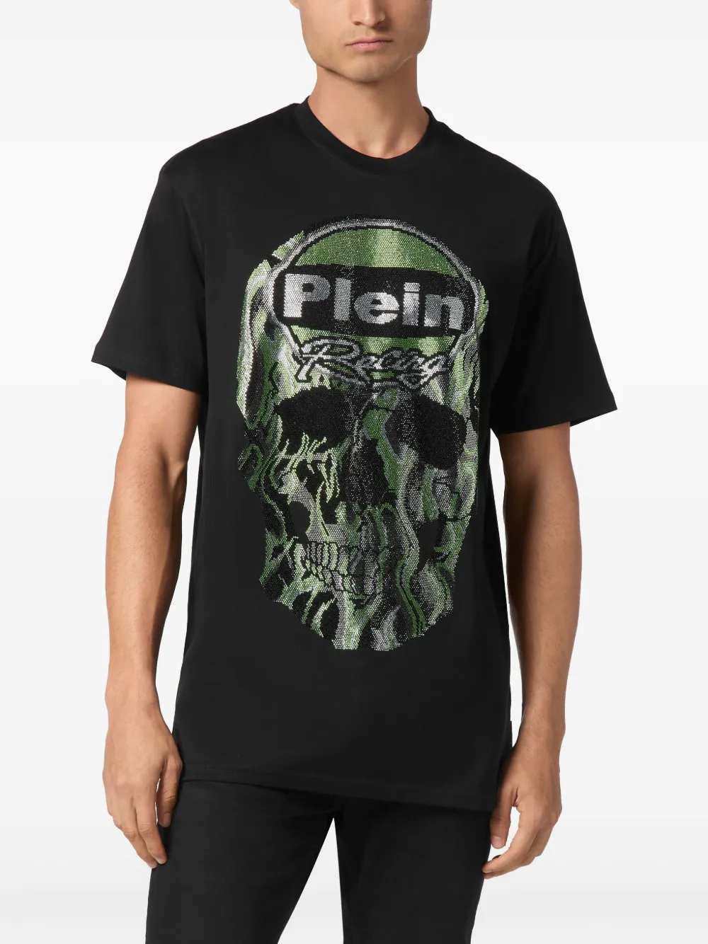 Philipp Plein SS Strass Skull T-shirt - Zwart